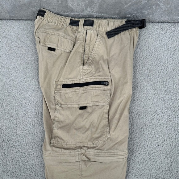 BC Clothing Mens Convertible Cargo Pants Size Mx 30 Khaki Zip Off Hiking Outdoor - Picture 11 of 13